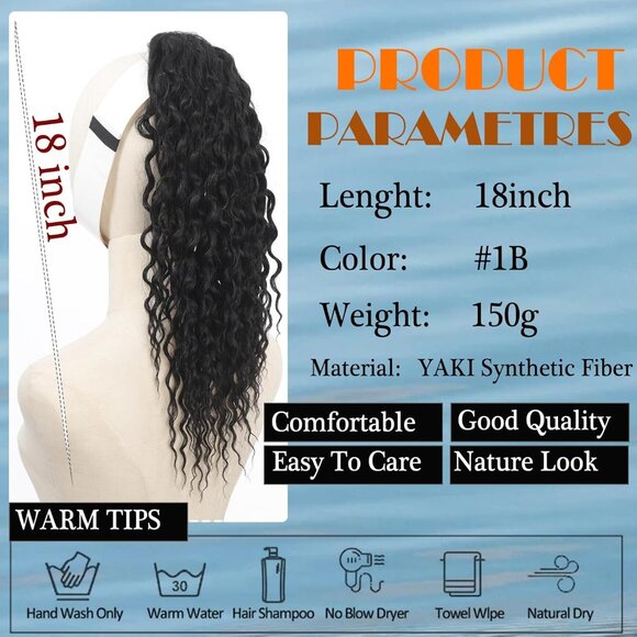 18" CTRLALT Ponytail Extension for Black Women Drawstring Clip in Hairpiece NEW - Picture 2 of 7